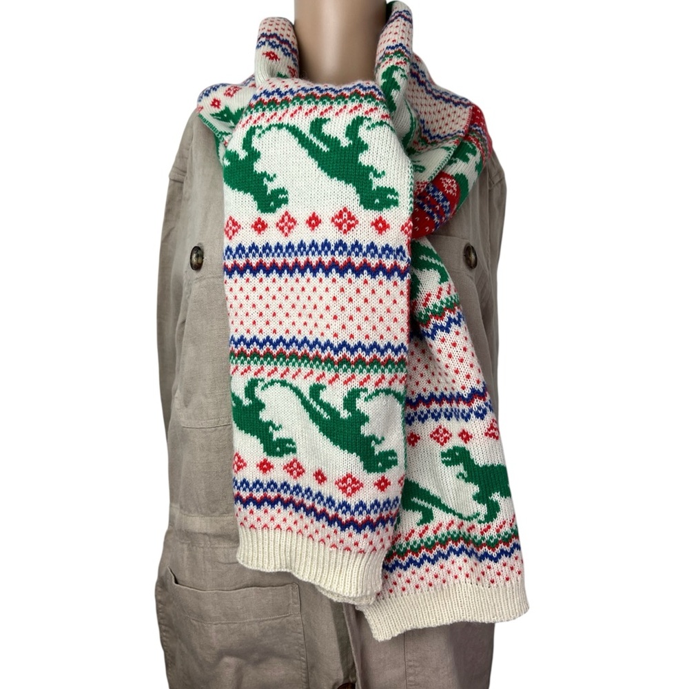 ModCloth Rawr Ambition Whimsical Fun Dinosaur T-Rex Vintage Style Scarf